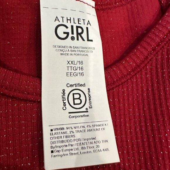 ATHLETA GIRL RED LONG SLEEVE SHIRT XXL 16 - Picture 7 of 7